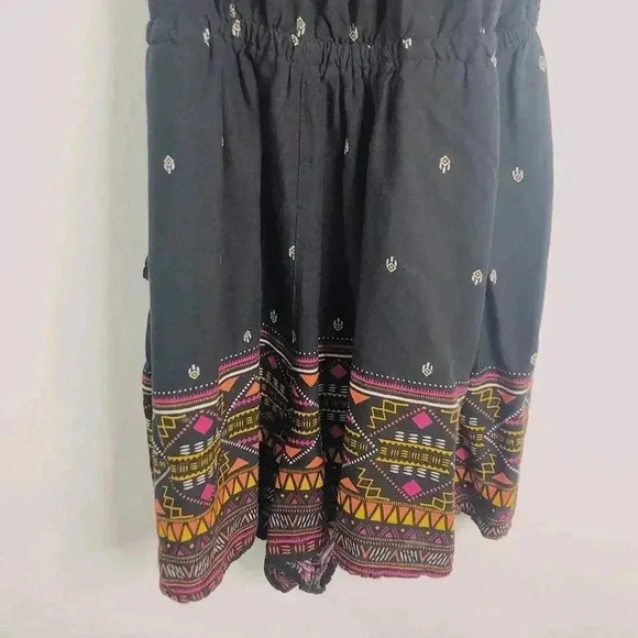 H&M X Coachella Boho Romper Boho Desert Black White Geometric Women's Size 10 - Picture 4 of 11